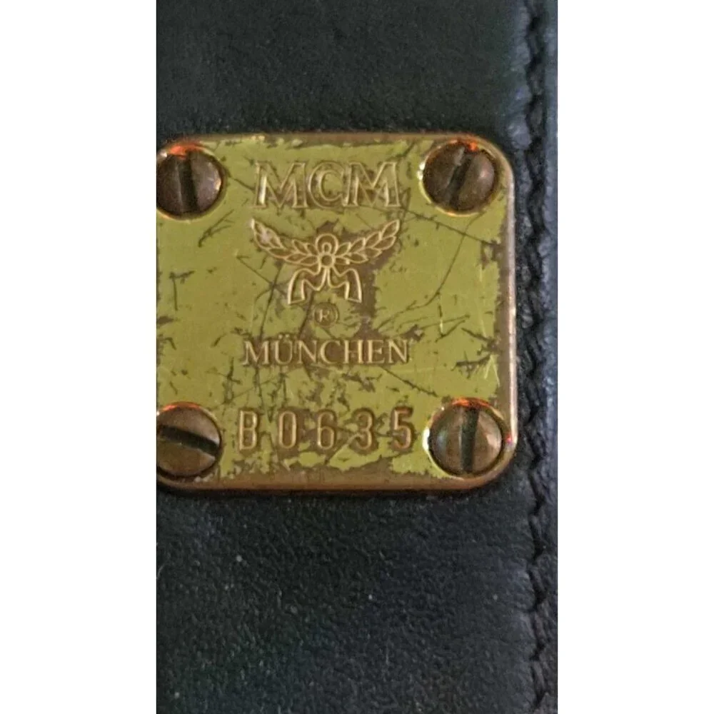 MCM Vintage Visetos Logo Coated/Leather Zip Around Wallet Serial B0635